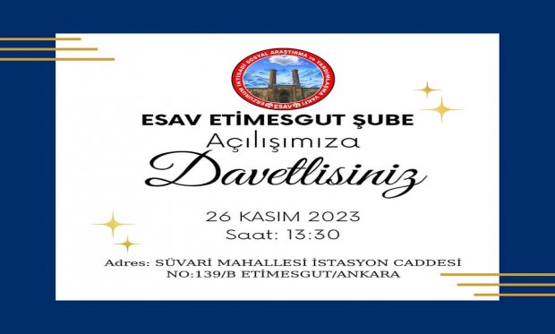 "Esav Vakfı Etimesgut Şubesi Açılışıyla Erzurum Kültürüne Yeni Bir Kapı Aralıyor"